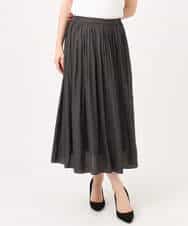 FKHGD35150 MK MICHEL KLEIN(MK ミッシェルクラン) サテンプリーツスカート/UVカット/洗える ダークグレー