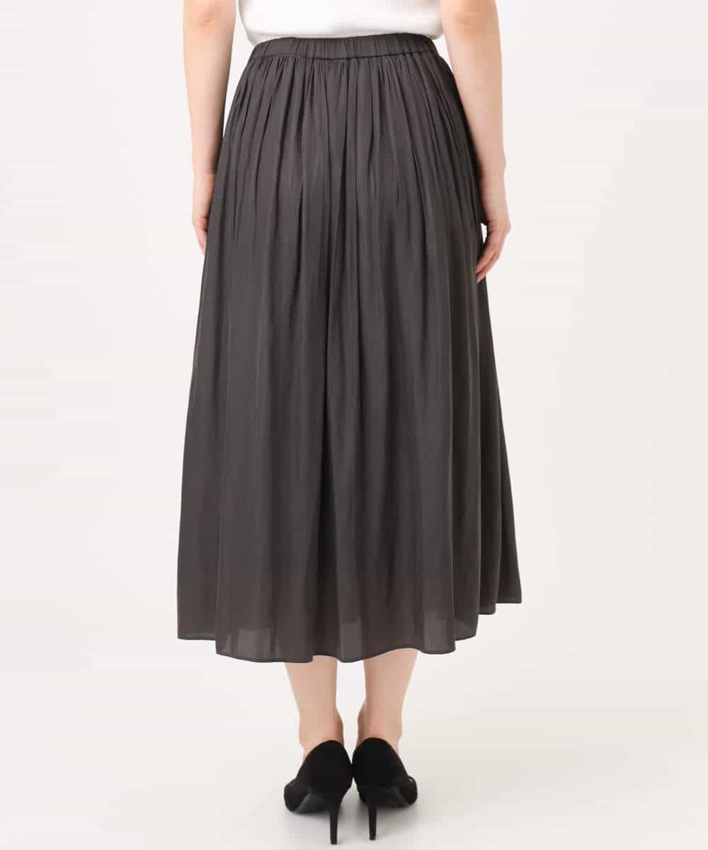 FKHGD35150 MK MICHEL KLEIN(MK ミッシェルクラン) サテンプリーツスカート/UVカット/洗える ダークグレー