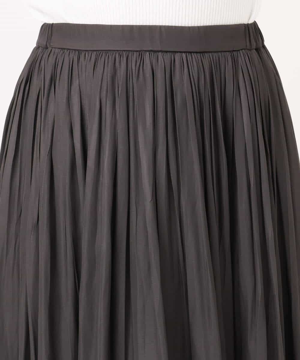 FKHGD35150 MK MICHEL KLEIN(MK ミッシェルクラン) サテンプリーツスカート/UVカット/洗える ダークグレー