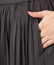 FKHGD35150 MK MICHEL KLEIN(MK ミッシェルクラン) サテンプリーツスカート/UVカット/洗える ダークグレー