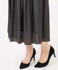 FKHGD35150 MK MICHEL KLEIN(MK ミッシェルクラン) サテンプリーツスカート/UVカット/洗える ダークグレー