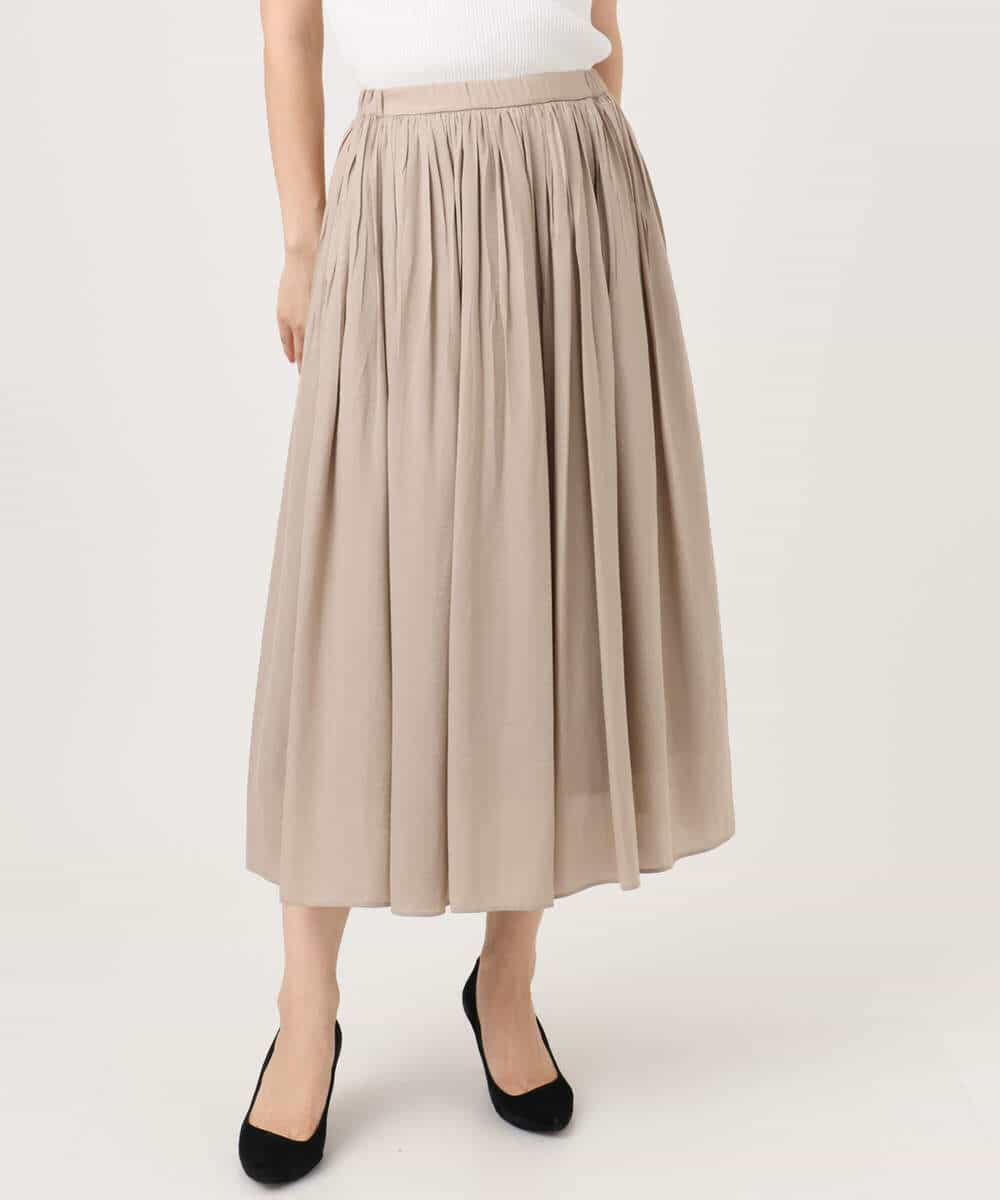 FKHGD35150 MK MICHEL KLEIN(MK ミッシェルクラン) サテンプリーツスカート/UVカット/洗える ダークグレー