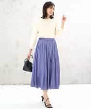 FKHGD35150 MK MICHEL KLEIN(MK ミッシェルクラン) サテンプリーツスカート/UVカット/洗える ダークグレー