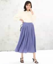 FKHGD35150 MK MICHEL KLEIN(MK ミッシェルクラン) サテンプリーツスカート/UVカット/洗える ダークグレー