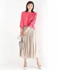 FKHGD35150 MK MICHEL KLEIN(MK ミッシェルクラン) サテンプリーツスカート/UVカット/洗える ダークグレー