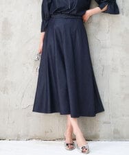 FKHGD36160 MK MICHEL KLEIN(MK ミッシェルクラン) [SANAGARAシリーズ]デニムライク フレアスカート/接触冷感/UVカット/洗える ネイビー