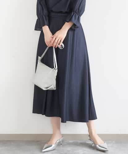 FKHGD36160 MK MICHEL KLEIN [SANAGARAシリーズ]デニムライク フレアスカート/接触冷感/UVカット/洗える