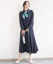 FKHGD36160 MK MICHEL KLEIN(MK ミッシェルクラン) [SANAGARAシリーズ]デニムライク フレアスカート/接触冷感/UVカット/洗える ネイビー