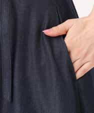 FKHGD36160 MK MICHEL KLEIN(MK ミッシェルクラン) [SANAGARAシリーズ]デニムライク フレアスカート/接触冷感/UVカット/洗える ネイビー