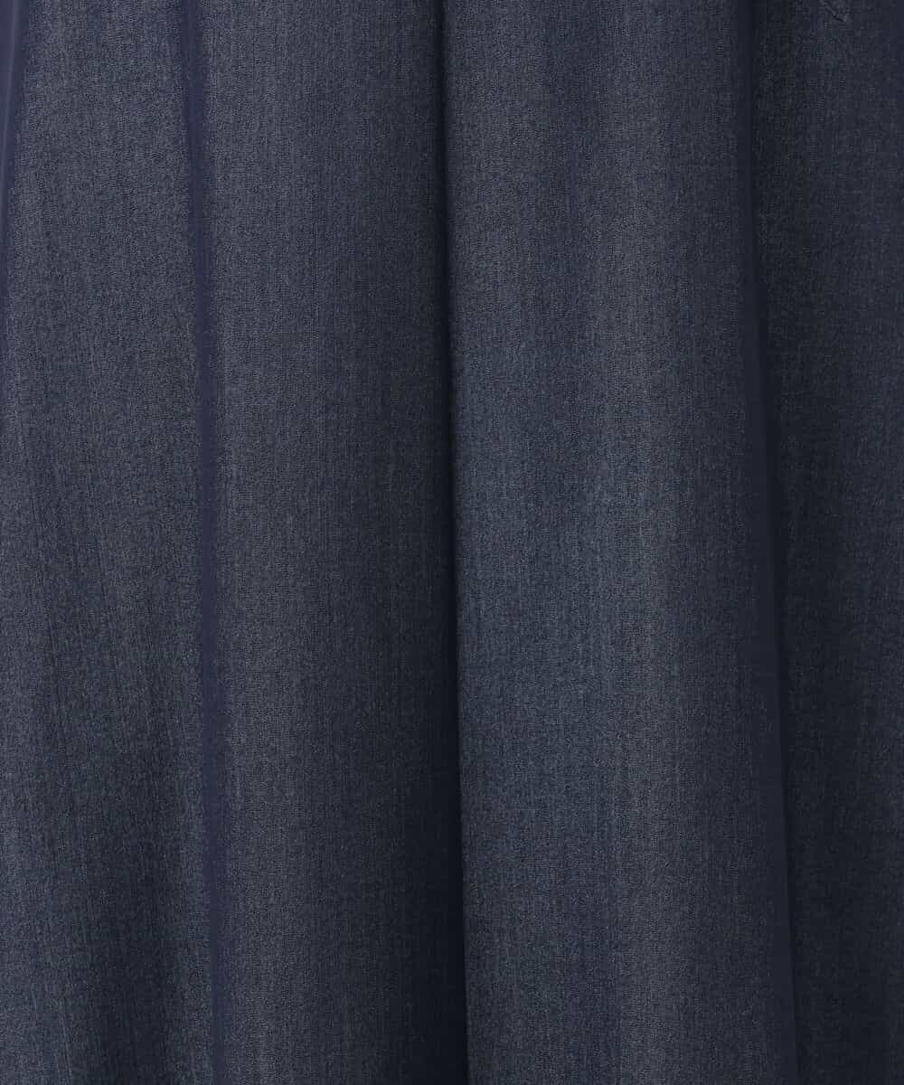 FKHGD36160 MK MICHEL KLEIN(MK ミッシェルクラン) [SANAGARAシリーズ]デニムライク フレアスカート/接触冷感/UVカット/洗える ネイビー