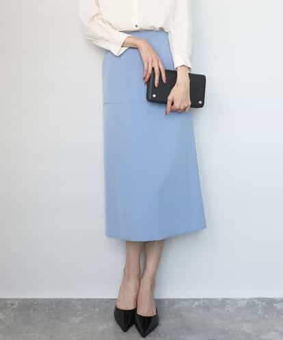 FKHGD40150 MK MICHEL KLEIN ポケットデザインストレッチタイトスカート/洗える