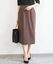FKHGD40150 MK MICHEL KLEIN(MK ミッシェルクラン) ポケットデザインストレッチタイトスカート/洗える ブラウン