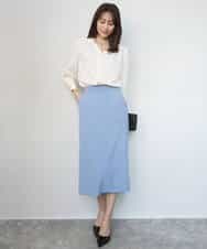 FKHGD40150 MK MICHEL KLEIN(MK ミッシェルクラン) ポケットデザインストレッチタイトスカート/洗える ブラウン