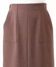 FKHGD40150 MK MICHEL KLEIN(MK ミッシェルクラン) ポケットデザインストレッチタイトスカート/洗える ブラウン