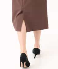 FKHGD40150 MK MICHEL KLEIN(MK ミッシェルクラン) ポケットデザインストレッチタイトスカート/洗える ブラウン