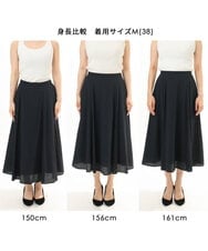 FKHGD45170 MK MICHEL KLEIN(MK ミッシェルクラン) [洗える]シアーチェック柄フレアスカート ライトグレー