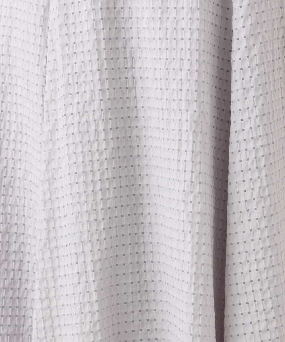 FKHGD45170 MK MICHEL KLEIN(MK ミッシェルクラン) シアーチェック柄フレアスカート/洗える ライトグレー