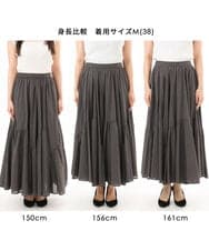 FKHGD47170 MK MICHEL KLEIN(MK ミッシェルクラン) [洗える]コットンシフォンギャザースカート ダークグレー