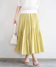 FKHGD47170 MK MICHEL KLEIN(MK ミッシェルクラン) コットンシフォンギャザースカート/洗える ダークグレー