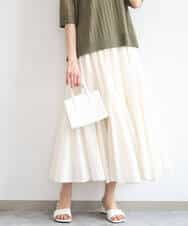 FKHGD47170 MK MICHEL KLEIN(MK ミッシェルクラン) コットンシフォンギャザースカート/洗える ダークグレー