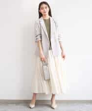 FKHGD47170 MK MICHEL KLEIN(MK ミッシェルクラン) コットンシフォンギャザースカート/洗える ダークグレー