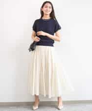 FKHGD47170 MK MICHEL KLEIN(MK ミッシェルクラン) コットンシフォンギャザースカート/洗える ダークグレー