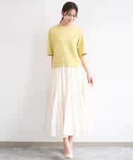 FKHGD47170 MK MICHEL KLEIN(MK ミッシェルクラン) コットンシフォンギャザースカート/洗える ダークグレー