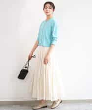 FKHGD47170 MK MICHEL KLEIN(MK ミッシェルクラン) コットンシフォンギャザースカート/洗える ダークグレー