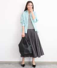 FKHGD47170 MK MICHEL KLEIN(MK ミッシェルクラン) コットンシフォンギャザースカート/洗える ダークグレー