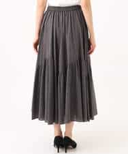 FKHGD47170 MK MICHEL KLEIN(MK ミッシェルクラン) コットンシフォンギャザースカート/洗える ダークグレー