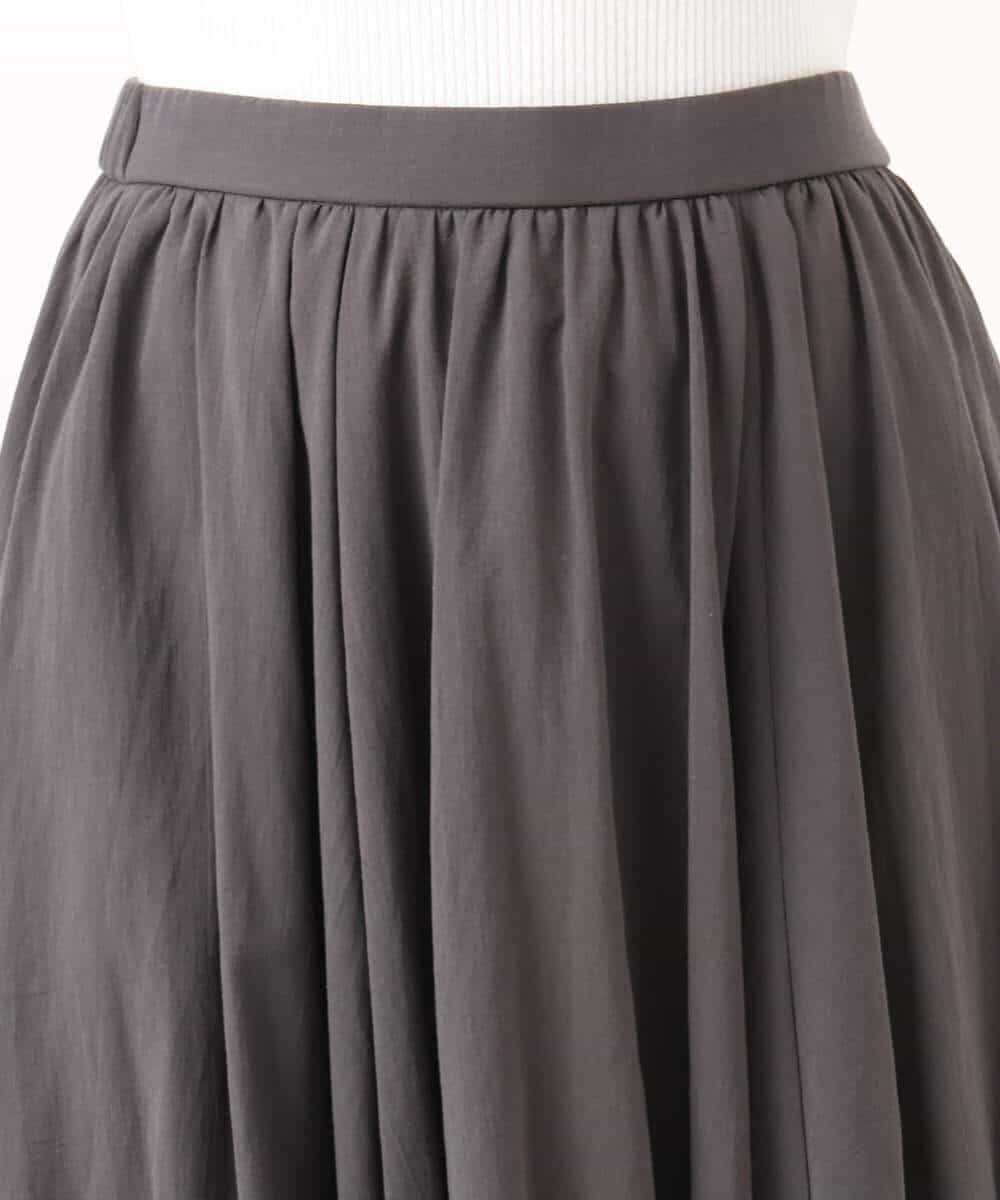 FKHGD47170 MK MICHEL KLEIN(MK ミッシェルクラン) コットンシフォンギャザースカート/洗える ダークグレー