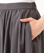 FKHGD47170 MK MICHEL KLEIN(MK ミッシェルクラン) コットンシフォンギャザースカート/洗える ダークグレー