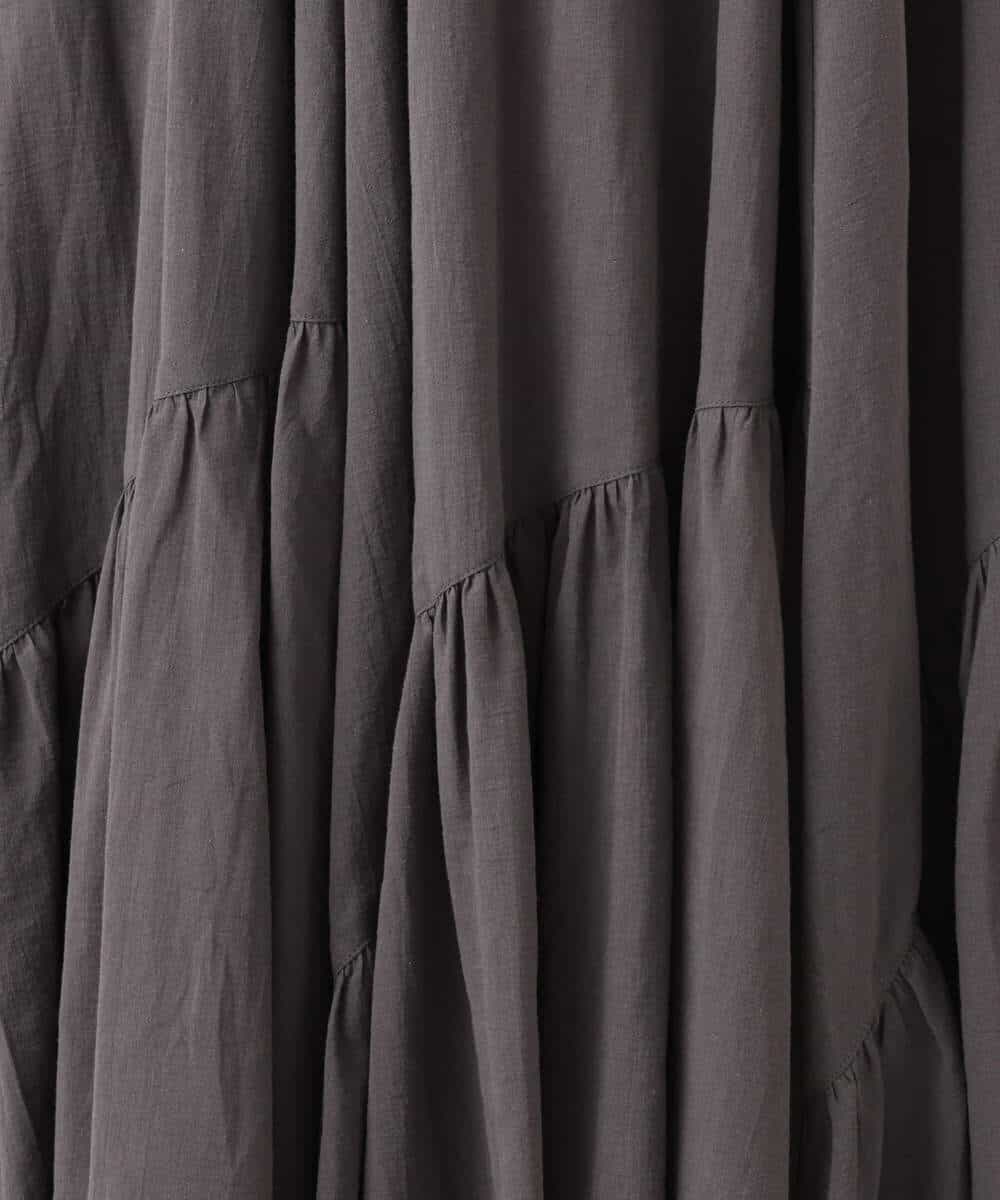 FKHGD47170 MK MICHEL KLEIN(MK ミッシェルクラン) コットンシフォンギャザースカート/洗える ダークグレー