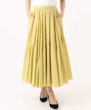 FKHGD47170 MK MICHEL KLEIN(MK ミッシェルクラン) コットンシフォンギャザースカート/洗える ダークグレー