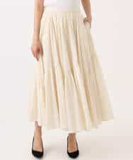 FKHGD47170 MK MICHEL KLEIN(MK ミッシェルクラン) コットンシフォンギャザースカート/洗える ダークグレー