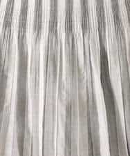 FKHGD52140 MK MICHEL KLEIN(MK ミッシェルクラン) [洗える]シアーチェックストライプ柄リバーシブルスカート ベージュ×ライトグレー