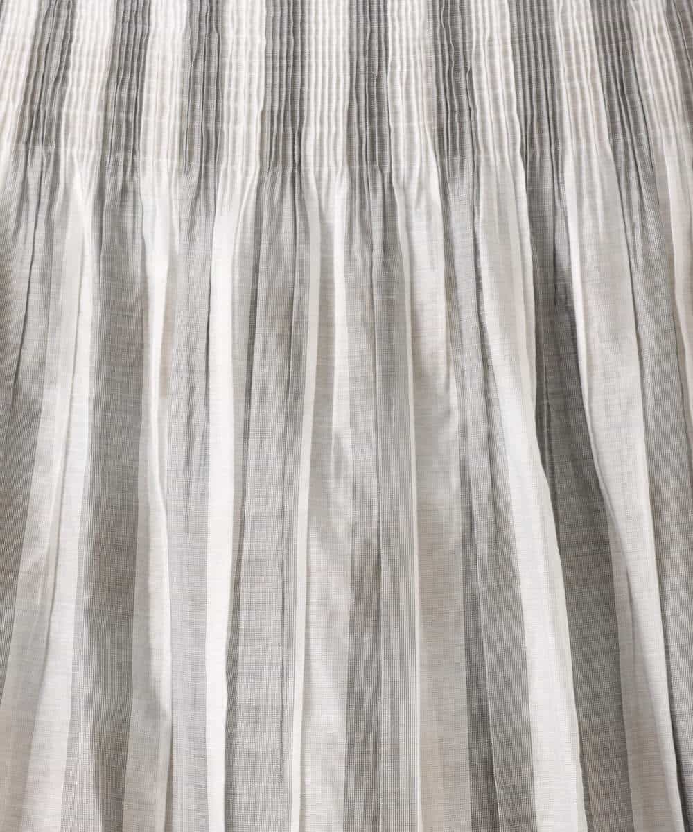 FKHGD52140 MK MICHEL KLEIN(MK ミッシェルクラン) [洗える]シアーチェックストライプ柄リバーシブルスカート ベージュ×ライトグレー