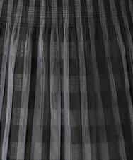 FKHGD52140 MK MICHEL KLEIN(MK ミッシェルクラン) [洗える]シアーチェックストライプ柄リバーシブルスカート ベージュ×ライトグレー