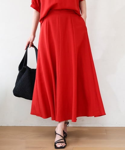 FKHGD55170 MK MICHEL KLEIN [UVカット/洗える]リネン混フレアースカート