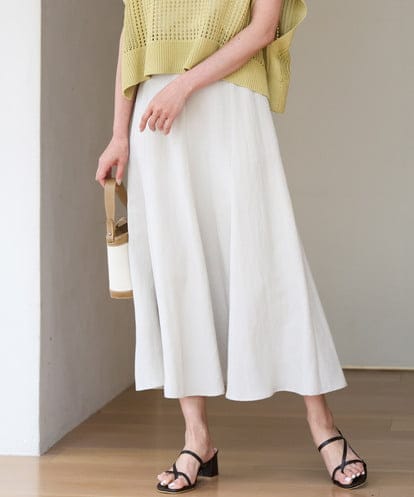 FKHGD55170 MK MICHEL KLEIN [UVカット/洗える]リネン混フレアースカート