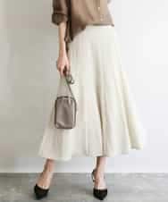 FKHGD55170 MK MICHEL KLEIN(MK ミッシェルクラン) [UVカット/洗える]リネン混フレアースカート ベージュ