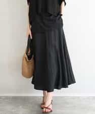 FKHGD55170 MK MICHEL KLEIN(MK ミッシェルクラン) [UVカット/洗える]リネン混フレアースカート ベージュ