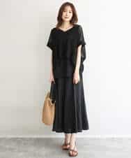 FKHGD55170 MK MICHEL KLEIN(MK ミッシェルクラン) [UVカット/洗える]リネン混フレアースカート ベージュ