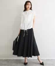 FKHGD55170 MK MICHEL KLEIN(MK ミッシェルクラン) [UVカット/洗える]リネン混フレアースカート ベージュ