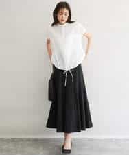 FKHGD55170 MK MICHEL KLEIN(MK ミッシェルクラン) [UVカット/洗える]リネン混フレアースカート ベージュ