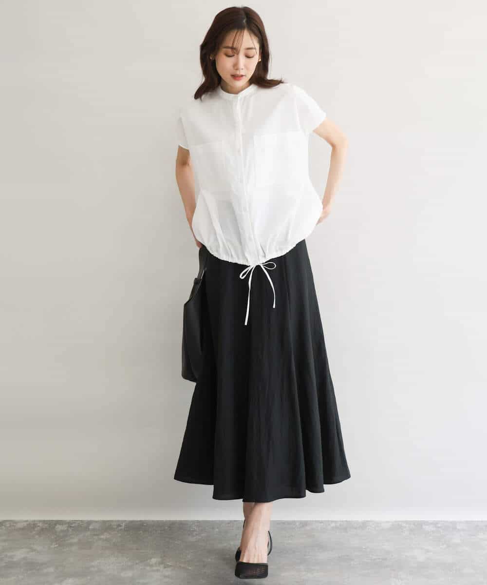 FKHGD55170 MK MICHEL KLEIN(MK ミッシェルクラン) [UVカット/洗える]リネン混フレアースカート ベージュ