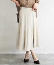 FKHGD55170 MK MICHEL KLEIN(MK ミッシェルクラン) [UVカット/洗える]リネン混フレアースカート ベージュ