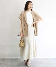 FKHGD55170 MK MICHEL KLEIN(MK ミッシェルクラン) [UVカット/洗える]リネン混フレアースカート ベージュ