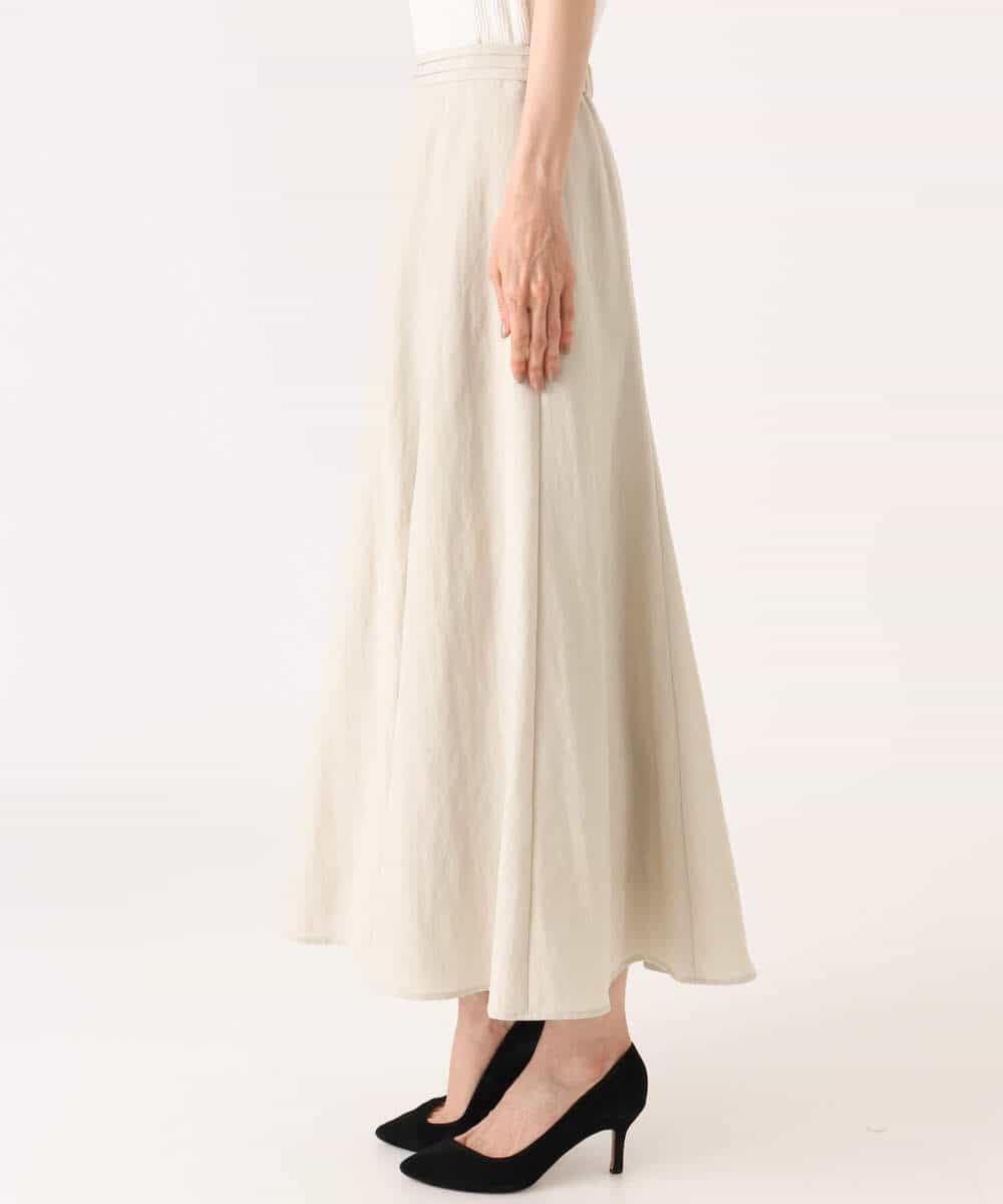 FKHGD55170 MK MICHEL KLEIN(MK ミッシェルクラン) [UVカット/洗える]リネン混フレアースカート ベージュ