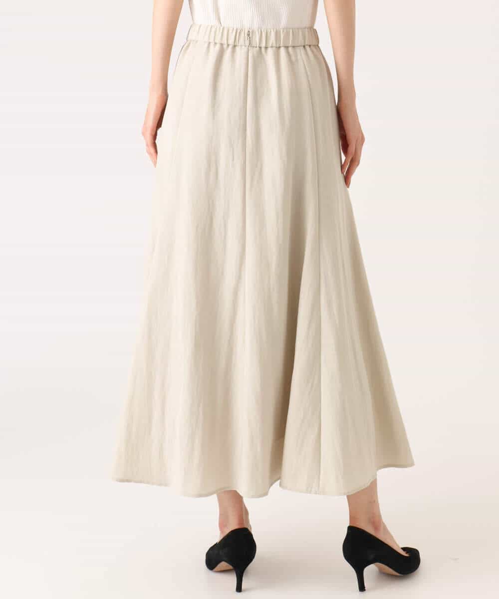 FKHGD55170 MK MICHEL KLEIN(MK ミッシェルクラン) [UVカット/洗える]リネン混フレアースカート ベージュ